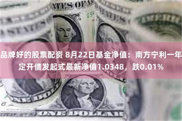 品牌好的股票配资 8月22日基金净值：南方宁利一年定开债发起式最新净值1.0348，跌0.01%