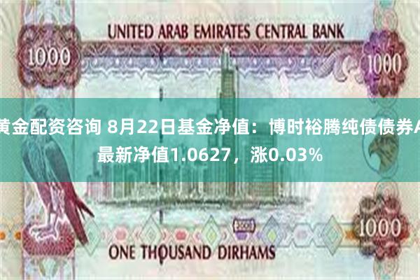 黄金配资咨询 8月22日基金净值：博时裕腾纯债债券A最新净值1.0627，涨0.03%