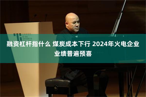 融资杠杆指什么 煤炭成本下行 2024年火电企业业绩普遍预喜